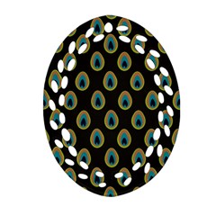 Peacock Inspired Background Ornament (oval Filigree) by Simbadda