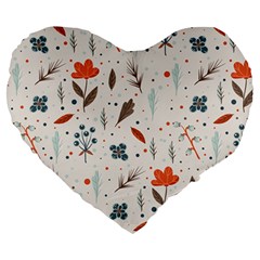 Seamless Floral Patterns  Large 19  Premium Heart Shape Cushions by TastefulDesigns