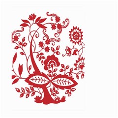 Red Vintage Floral Flowers Decorative Pattern Clipart Large Garden Flag (two Sides) by Simbadda