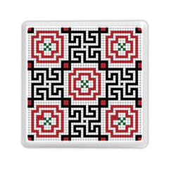 Vintage Style Seamless Black White And Red Tile Pattern Wallpaper Background Memory Card Reader (square)  by Simbadda