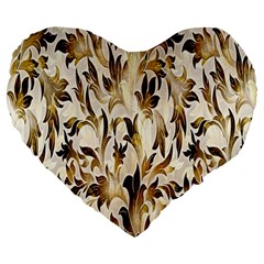 Floral Vintage Pattern Background Large 19  Premium Flano Heart Shape Cushions by Simbadda