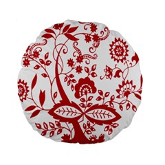 Red Vintage Floral Flowers Decorative Pattern Clipart Standard 15  Premium Round Cushions by Simbadda