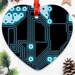 A Completely Seamless Background Design Circuitry Heart Ornament (Two Sides) Front