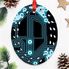 A Completely Seamless Background Design Circuitry Oval Filigree Ornament (two Sides) by Amaryn4rt
