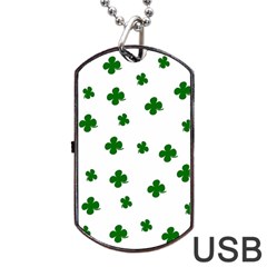 St  Patrick s Clover Pattern Dog Tag Usb Flash (one Side) by Valentinaart