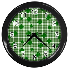 St  Patrick s Day Pattern Wall Clocks (black) by Valentinaart