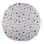 Cute Flamingos And  Leaves Pattern Large 18  Premium Round Cushions Front