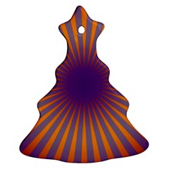Retro Circle Lines Rays Orange Ornament (christmas Tree)  by Amaryn4rt