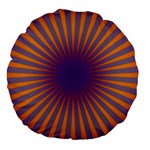 Retro Circle Lines Rays Orange Large 18  Premium Round Cushions Front