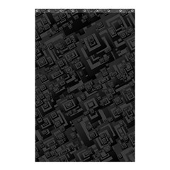 Black Rectangle Wallpaper Grey Shower Curtain 48  X 72  (small)  by Amaryn4rt