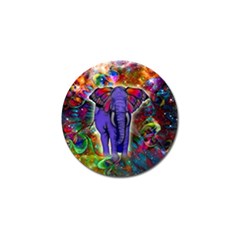 Abstract Elephant With Butterfly Ears Colorful Galaxy Golf Ball Marker (10 Pack) by EDDArt