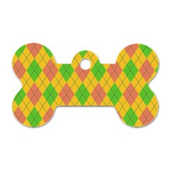 Plaid Pattern Dog Tag Bone (one Side) by Valentinaart