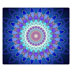 Power Flower Mandala   Blue Cyan Violet Double Sided Flano Blanket (small)  by EDDArt