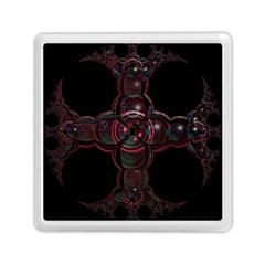 Fractal Red Cross On Black Background Memory Card Reader (square)  by Amaryn4rt