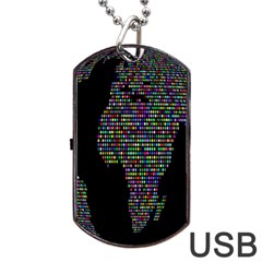 World Earth Planet Globe Map Dog Tag Usb Flash (two Sides) by Amaryn4rt