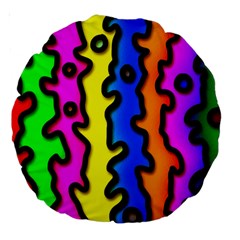 Digitally Created Abstract Squiggle Stripes Large 18  Premium Round Cushions by Simbadda