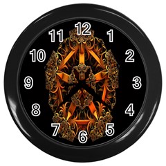3d Fractal Jewel Gold Images Wall Clocks (black) by Simbadda