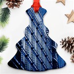 Building Architectural Background Christmas Tree Ornament (Two Sides) Back