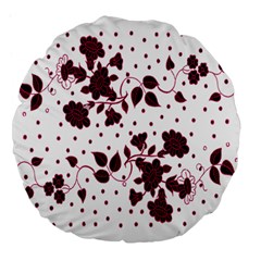 Floral Pattern Large 18  Premium Flano Round Cushions by Simbadda