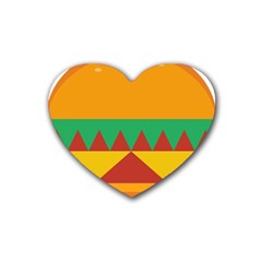 Burger Bread Food Cheese Vegetable Heart Coaster (4 Pack)  by Simbadda