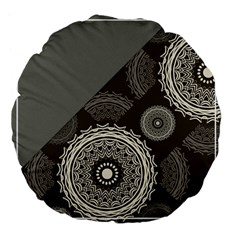 Abstract Mandala Background Pattern Large 18  Premium Flano Round Cushions by Simbadda