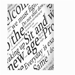 Abstract Minimalistic Text Typography Grayscale Focused Into Newspaper Large Garden Flag (two Sides) by Simbadda
