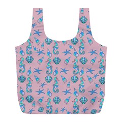 Seahorse Pattern Full Print Recycle Bags (l)  by Valentinaart