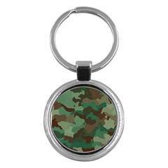 Camouflage Pattern A Completely Seamless Tile Able Background Design Key Chains (round)  by Simbadda