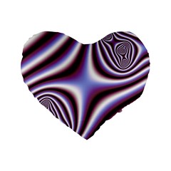 Fractal Background With Curves Created From Checkboard Standard 16  Premium Flano Heart Shape Cushions by Simbadda