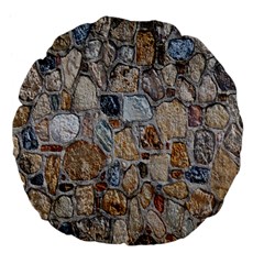 Multi Color Stones Wall Texture Large 18  Premium Flano Round Cushions by Simbadda