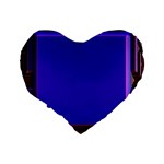 Blue Fractal Square Button Standard 16  Premium Flano Heart Shape Cushions Back