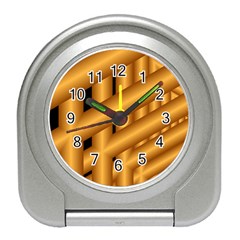 Fractal Background With Gold Pipes Travel Alarm Clocks by Simbadda
