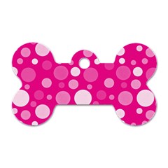 Polka Dots Dog Tag Bone (one Side) by Valentinaart