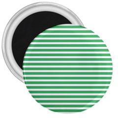 Horizontal Stripes Green 3  Magnets by Mariart