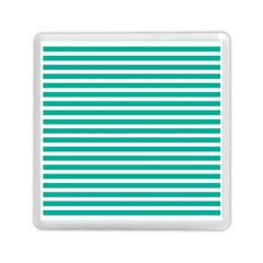 Horizontal Stripes Green Teal Memory Card Reader (square)  by Mariart