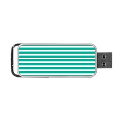 Horizontal Stripes Green Teal Portable Usb Flash (one Side) by Mariart