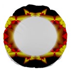 Circle Fractal Frame Large 18  Premium Flano Round Cushions Back