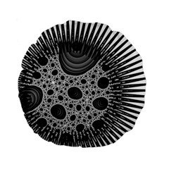 Fractal Background Black Manga Rays Standard 15  Premium Round Cushions by Simbadda