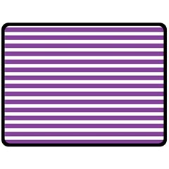 Horizontal Stripes Purple Fleece Blanket (large)  by Mariart