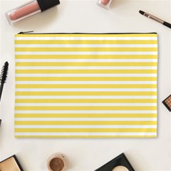 Horizontal Stripes Yellow Cosmetic Bag (xl) by Mariart