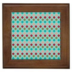 Large Colored Polka Dots Line Circle Framed Tiles by Mariart