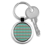 Large Colored Polka Dots Line Circle Key Chains (Round)  Front
