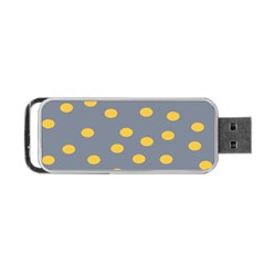 Limpet Polka Dot Yellow Grey Portable Usb Flash (two Sides) by Mariart