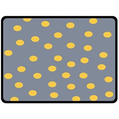 Limpet Polka Dot Yellow Grey Double Sided Fleece Blanket (large)  by Mariart