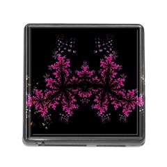 Violet Fractal On Black Background In 3d Glass Frame Memory Card Reader (square) by Simbadda