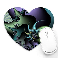 Fractal Image With Sharp Wheels Heart Mousepads by Simbadda