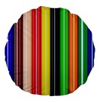 Stripes Colorful Striped Background Wallpaper Pattern Large 18  Premium Flano Round Cushions Back