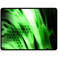Abstract Background Green Double Sided Fleece Blanket (large)  by Simbadda