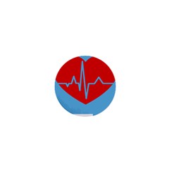Heartbeat Health Heart Sign Red Blue 1  Mini Magnets by Mariart