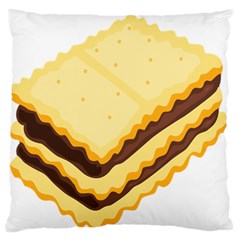 Sandwich Biscuit Chocolate Bread Large Flano Cushion Case (two Sides) by Mariart